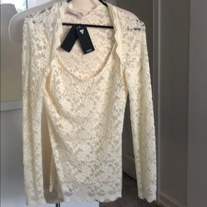 New! Guess  lace Top ivory color